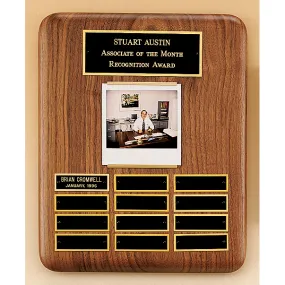 10-1/2" x 13" 12 Plate Perpetual Plaque with Photo Holder