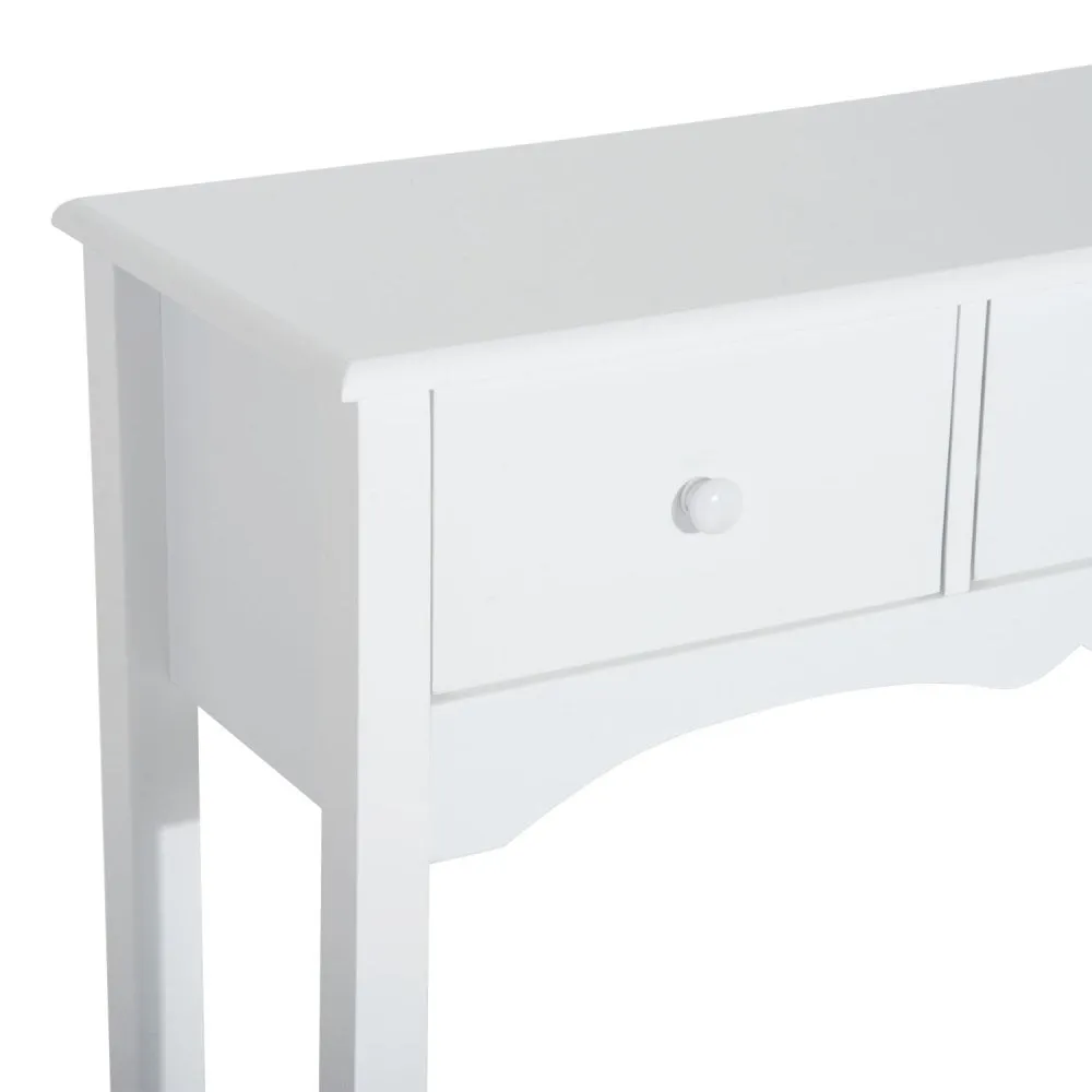 100Wx32Dx85H cm 3-Drawer Dressing Table Entrance Console Table Makeup Desk with Storage in-White