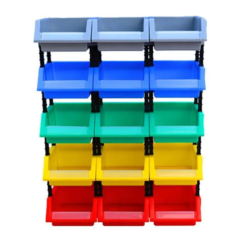 15 Pcs Modular Parts Box Thickened Inclined Plastic Box Material Box  Components Box Screw Box Tool Box  180 * 120 * 80 mm Blue