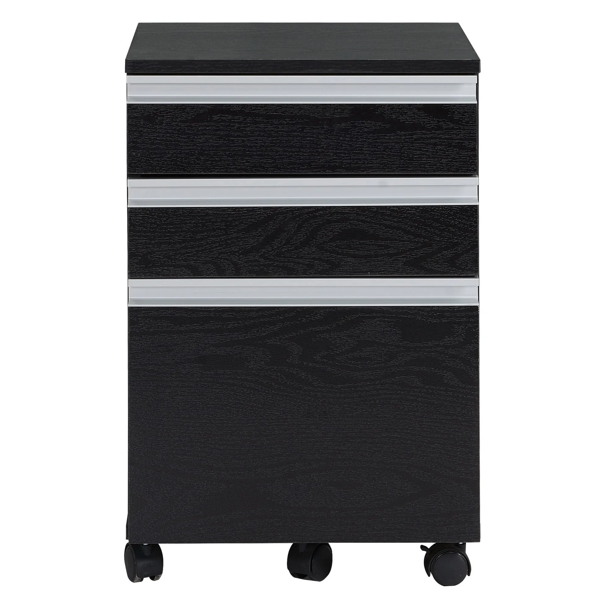 23.25"" 3-Drawer Mobile File Cabinet Office Filing Cabinet Rolling End Organizer Dark Wood Grain