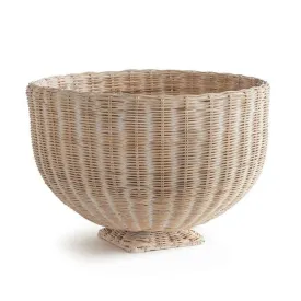 24-Inch Charleston Rattan Footed Bowl