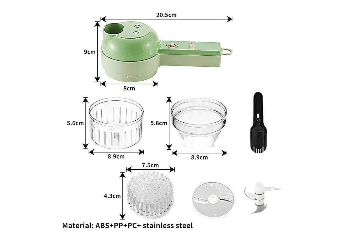 4 In 1 Handheld Electric Vegetable Cutter Multifunction Vegetable Fruit Slicer Upgrated