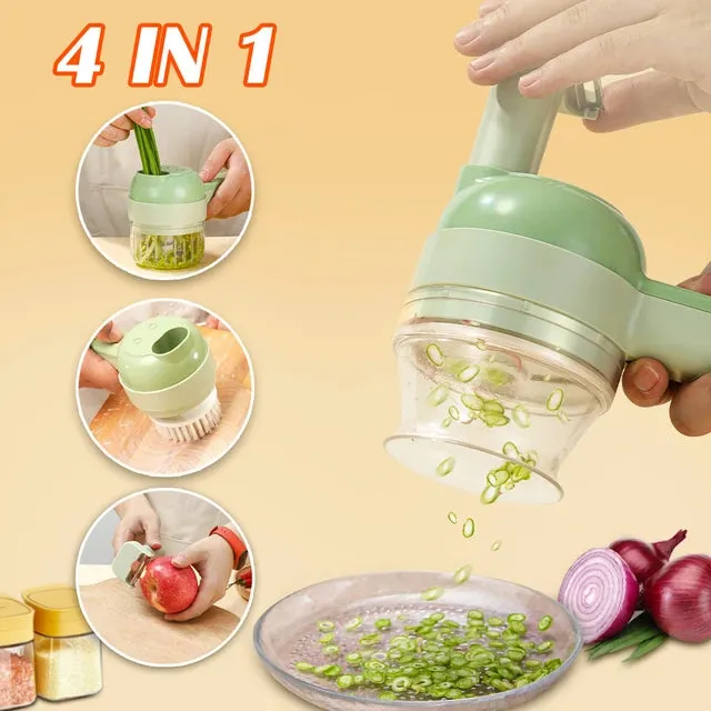 4 In 1 Handheld Electric Vegetable Cutter Multifunction Vegetable Fruit Slicer Upgrated