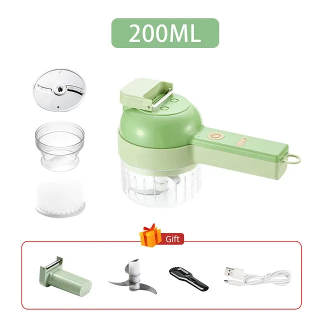 4 In 1 Handheld Electric Vegetable Cutter Multifunction Vegetable Fruit Slicer Upgrated