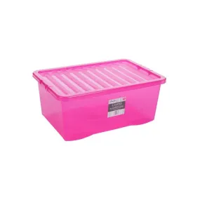 45 Litre Stackable Storage Box & Lid - Pink