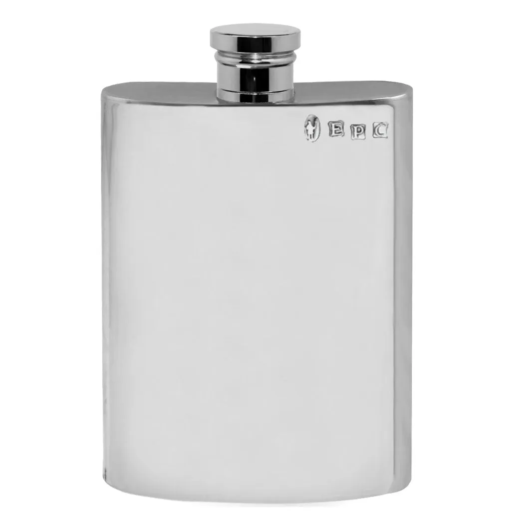 4oz Plain Rectangular Pewter Hip Flask