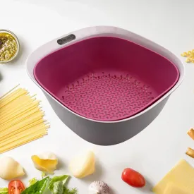 5960  2 in 1 Kitchen Strainer Bowl Set Plastic Drain Basket Creative Fruit Basket Vegetables Basket Wash Fruit Basket Storage Basket