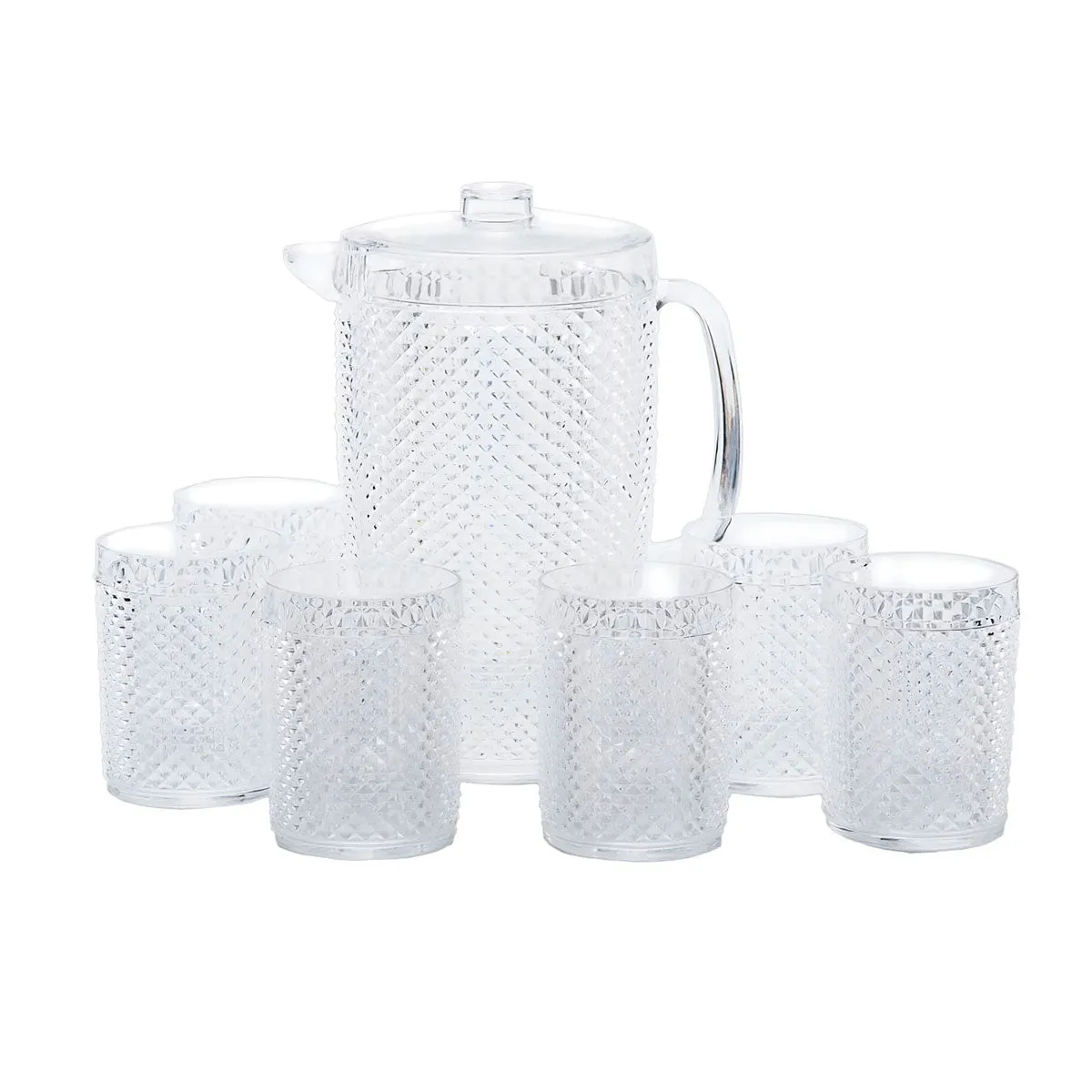 Acrylic Diamond Water Jug With Cup 7pcs Set