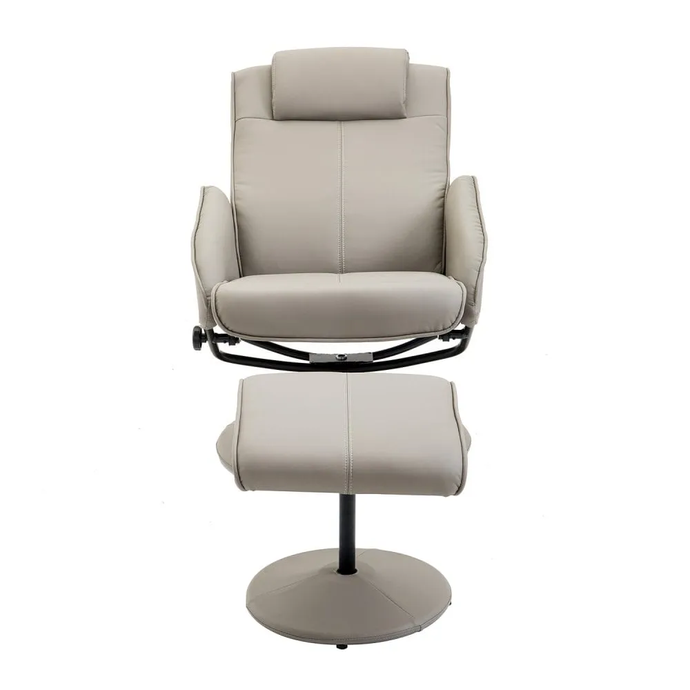 Adjustable Recliner PU Leather Swivel Executive High Back Armchair Lounge Seat W/ Footrest