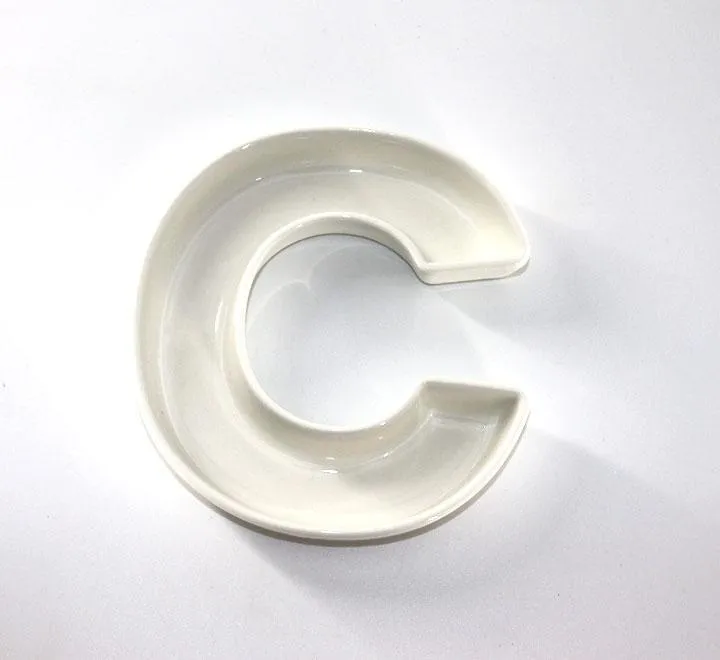 Alphabet C Letter Shaped Ceramic Appetizer Plate