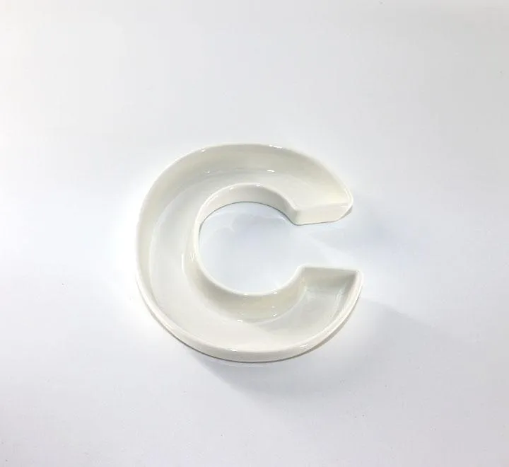 Alphabet C Letter Shaped Ceramic Appetizer Plate