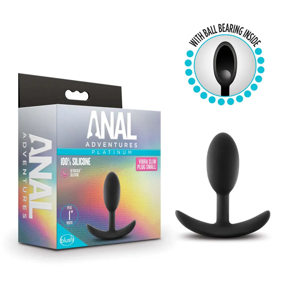 Anal Adventures Vibra Slim Platinum Silicone Butt Plug - Small