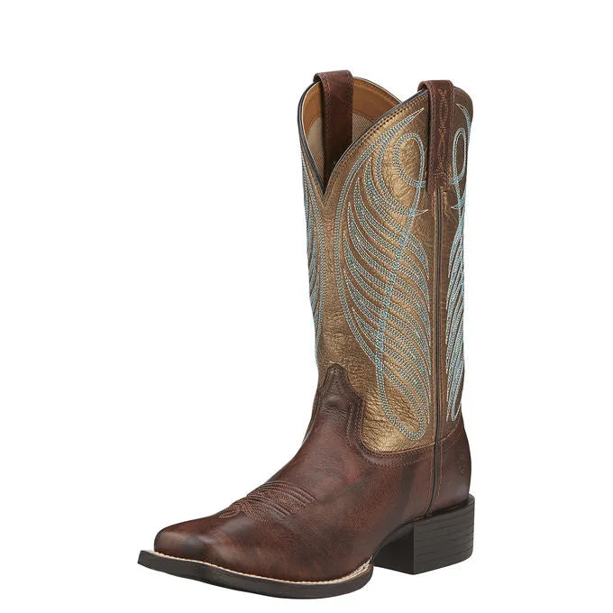 Ariat Round Up Wide Square Toe Western Boot