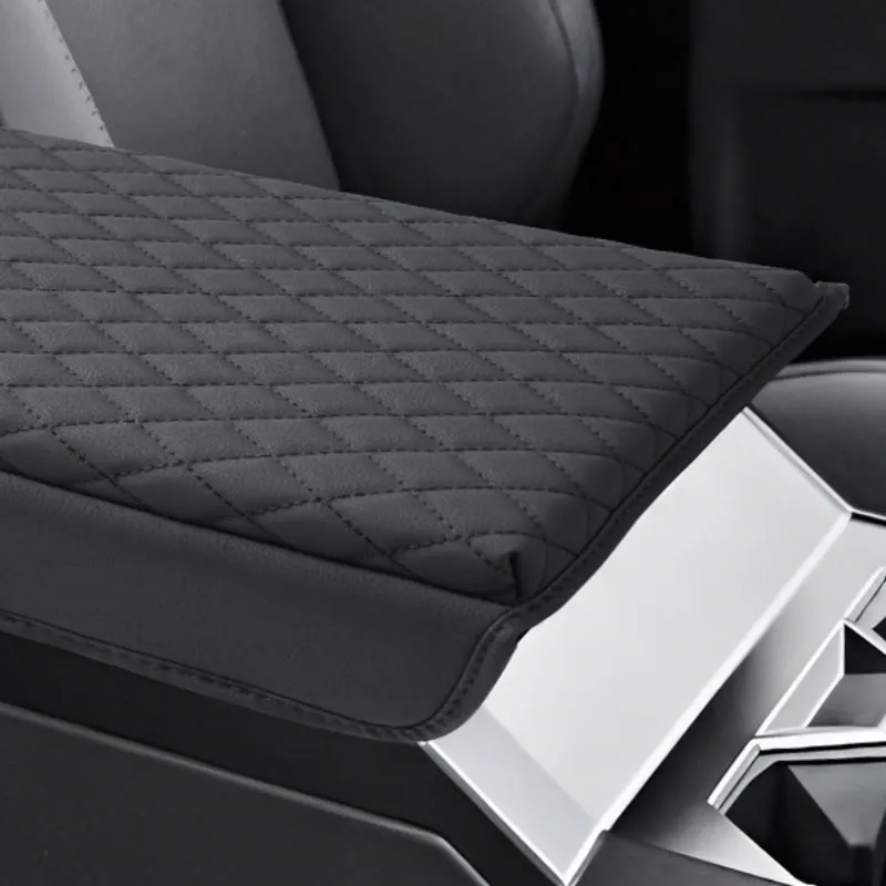 Armrest Cover with Leather Pocket for Tesla Cybertruck