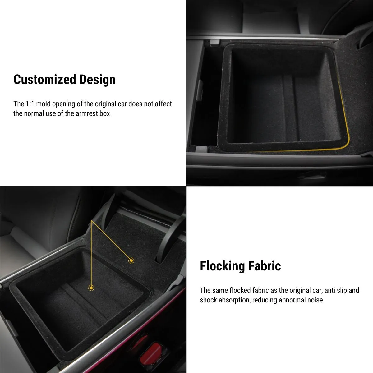 Armrest Organizer for Tesla Model 3 2021-2023.10 / Model Y 2020-2024