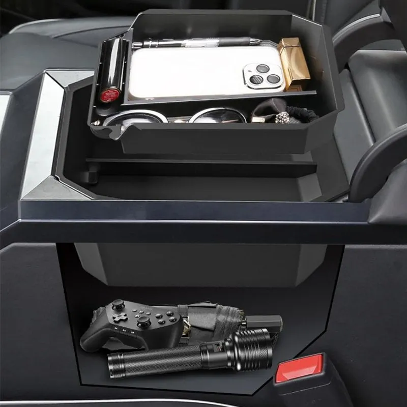 Armrest Storage Box-Double Layer for Tesla Cybertruck