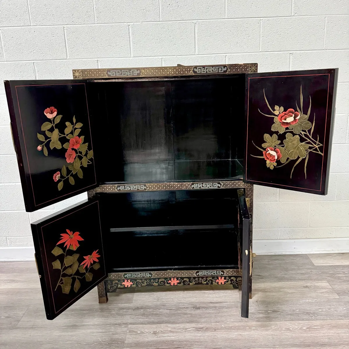 Asian Hand Painted Stacked Cabinet