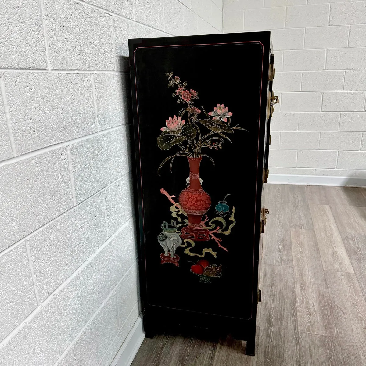 Asian Hand Painted Stacked Cabinet