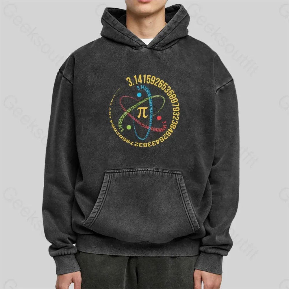 Atom Pi Math Science Washed Hoodie