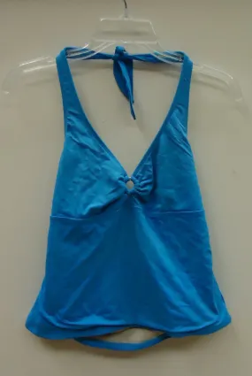 Banana Republic Halter Top Nylon Female Adult L Blue Solid 04-10br -- New No Tags