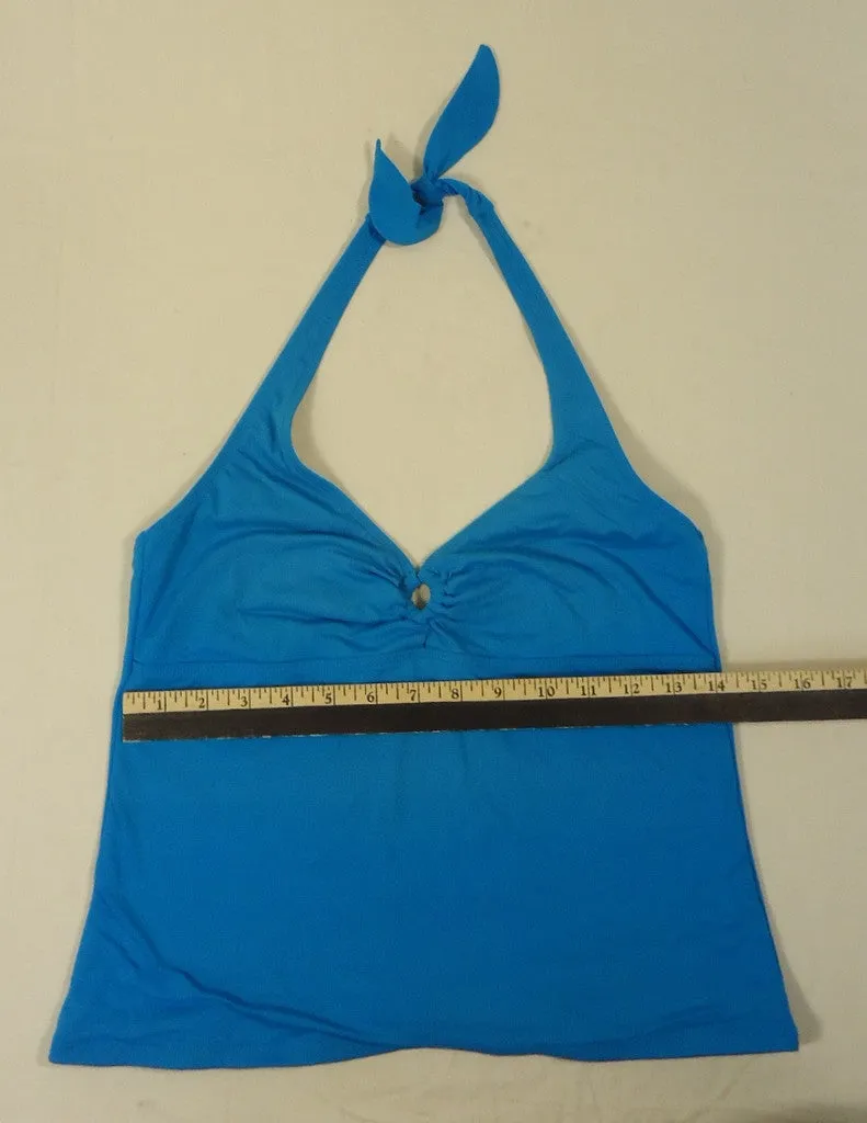 Banana Republic Halter Top Nylon Female Adult L Blue Solid 04-10br -- New No Tags