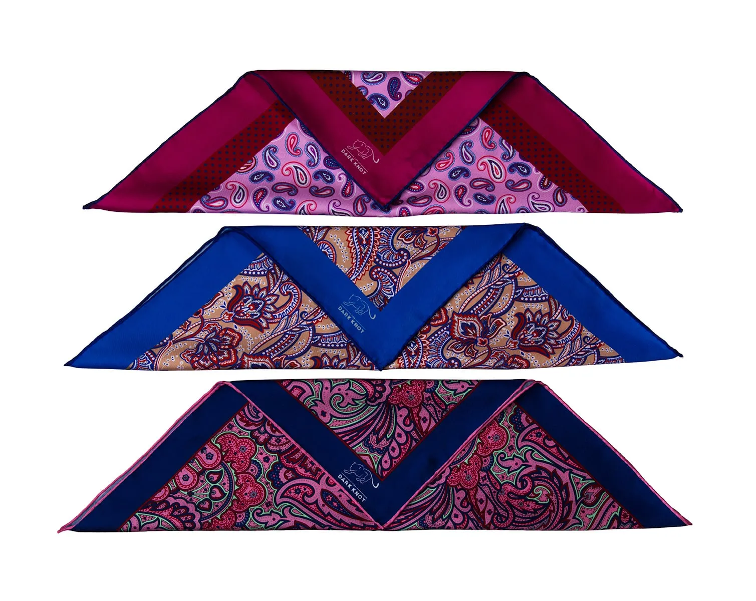 Barnstead Paisley Silk Pocket Square, Light Pink / Red / Purple