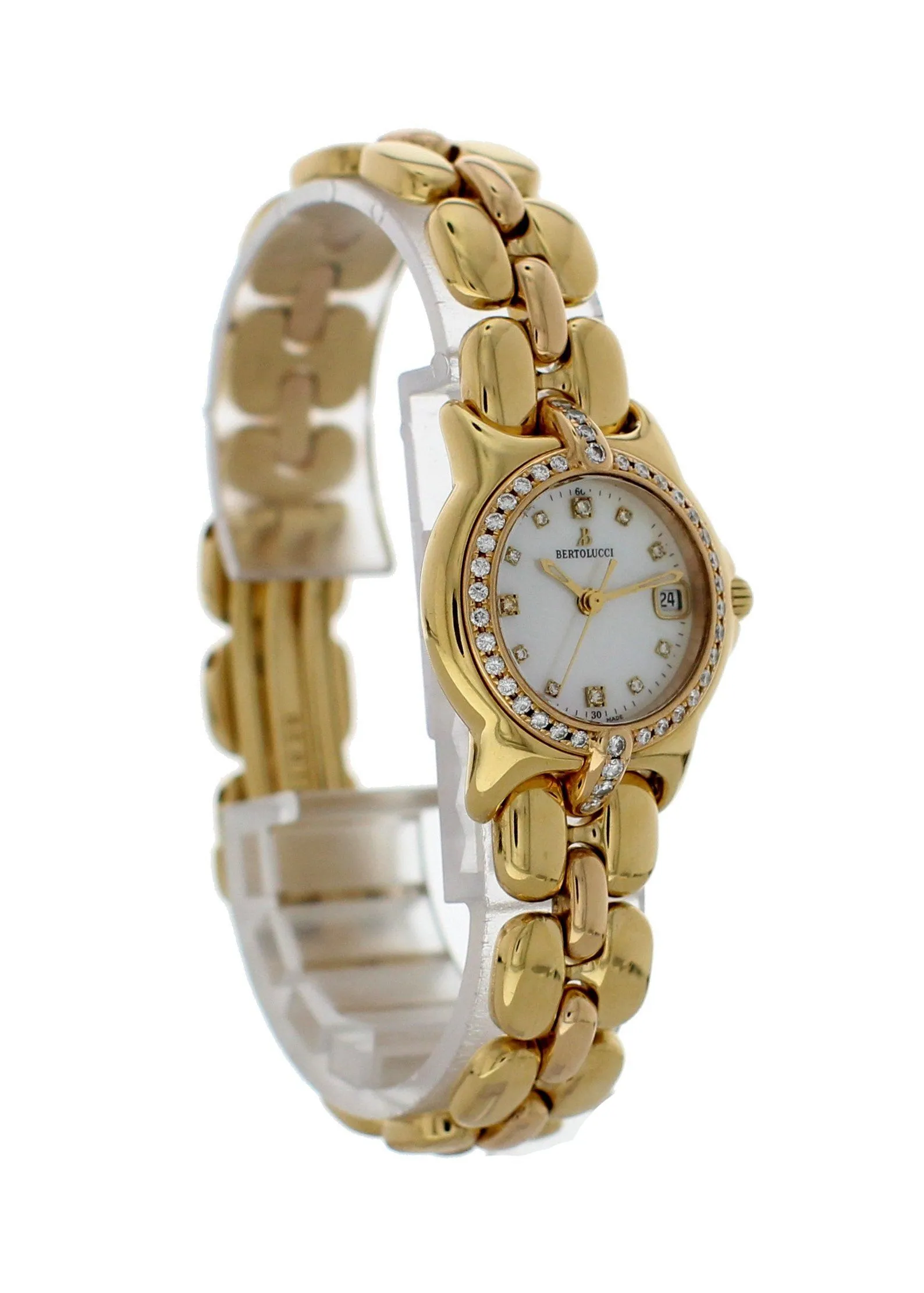 Bertolucci Pulchra 083.68 18k Yellow Gold diamond dial Ladies Watch Box Papers