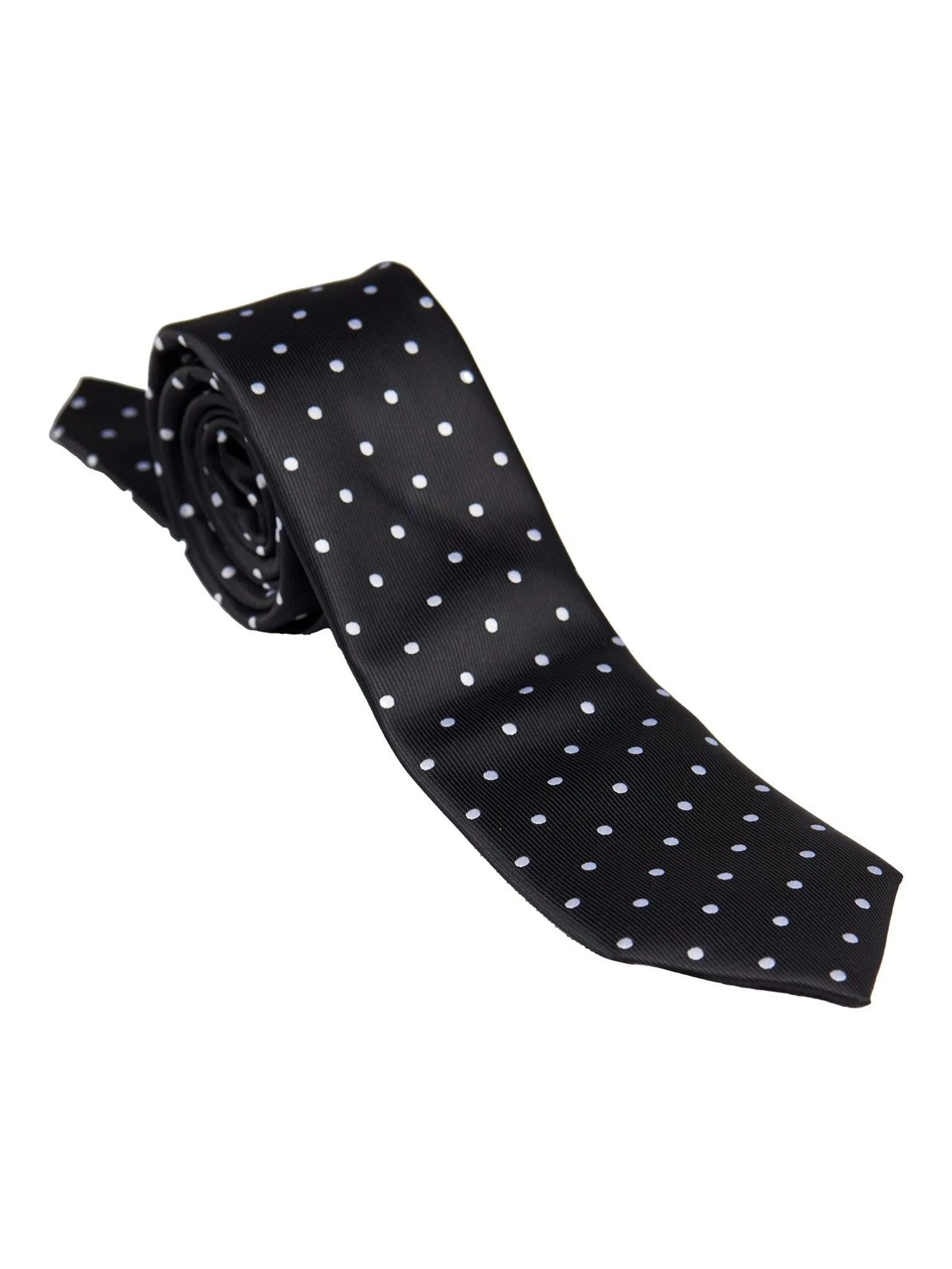 BLACK POLKA DOT NECK TIE SET