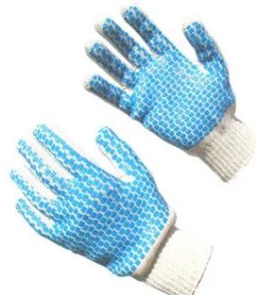 Blue Block Knit Gloves