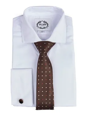 BROWN POLKA DOT NECK TIE SET