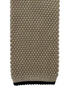 Brunello Cucinelli Silk Square End Knitted Tie Tan SALE