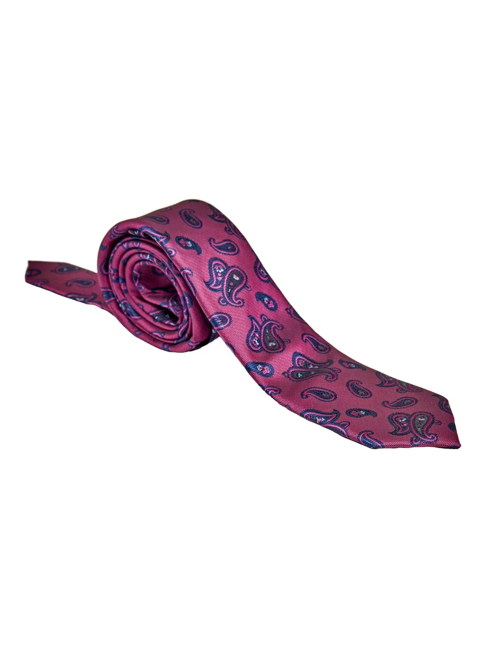 BURNT PINK PAISLEY PRINT NECKTIE SET