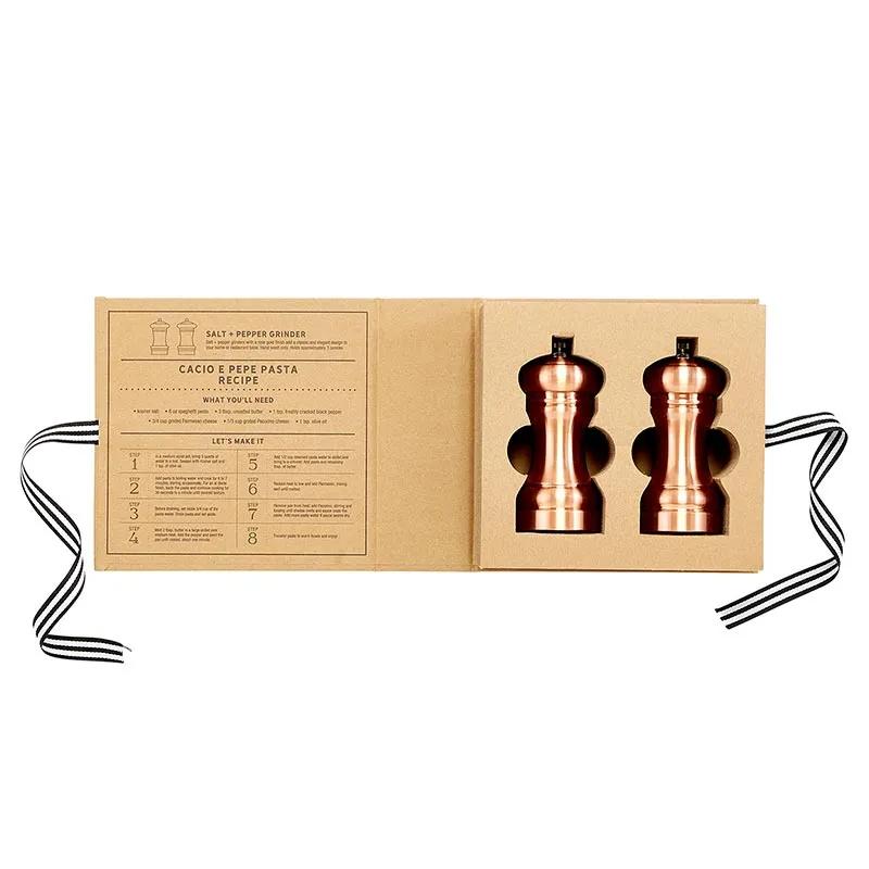 CARDBOARD BOOK SET - SALT   PEPPER MILL