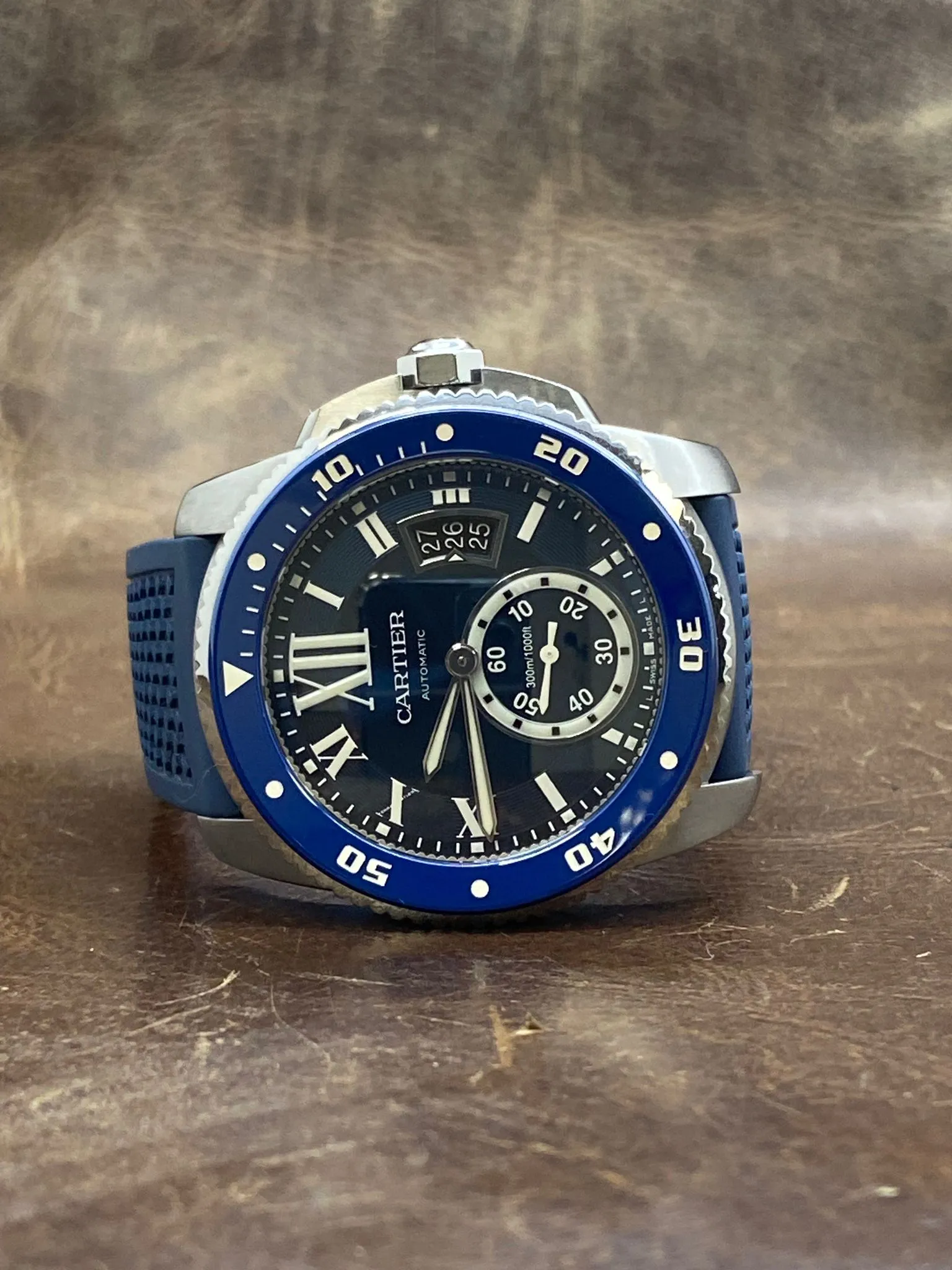 Cartier Calibre Diver 3729 WSCA0011 Blue Dial Automatic Men's Watch