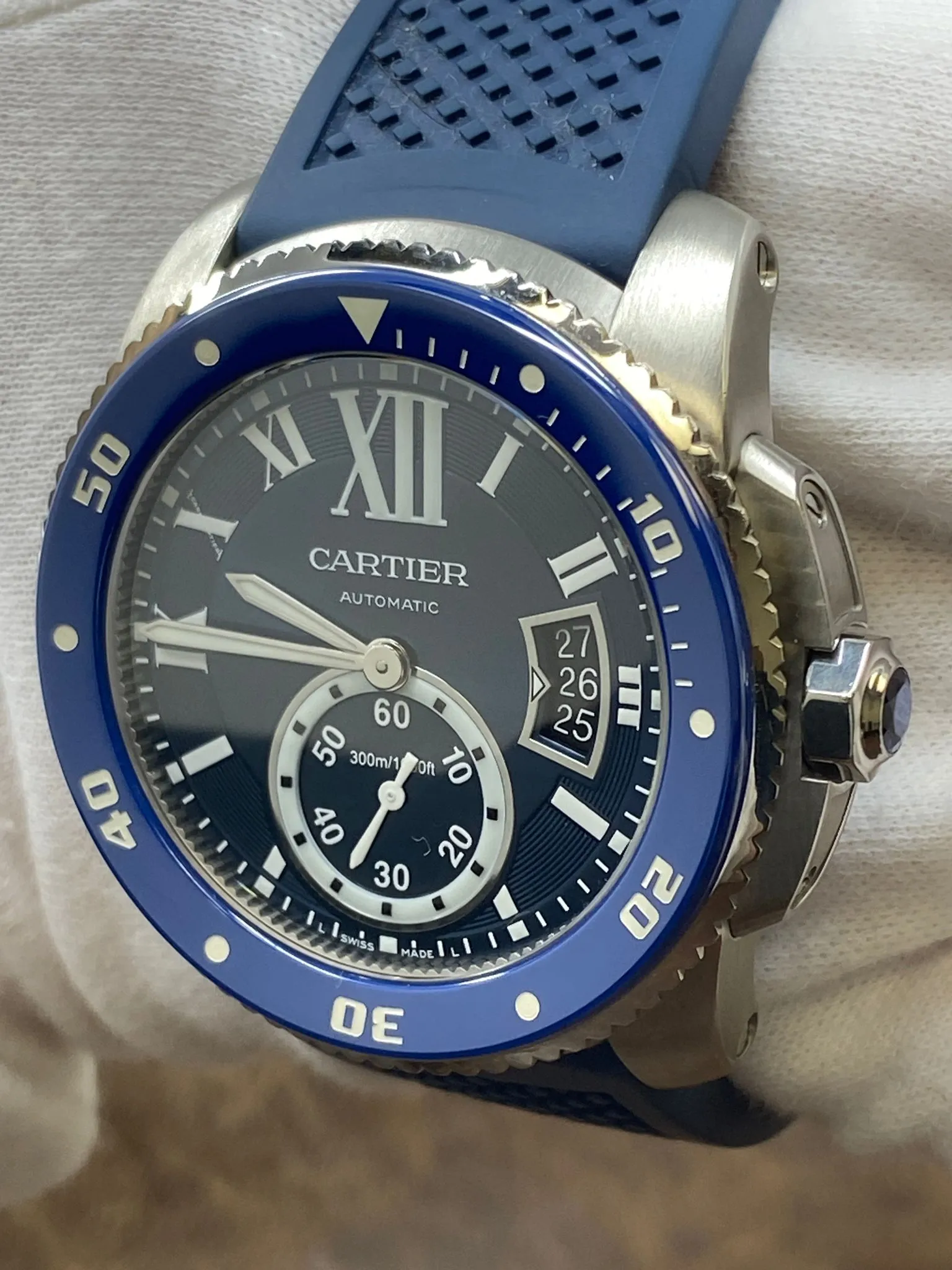 Cartier Calibre Diver 3729 WSCA0011 Blue Dial Automatic Men's Watch