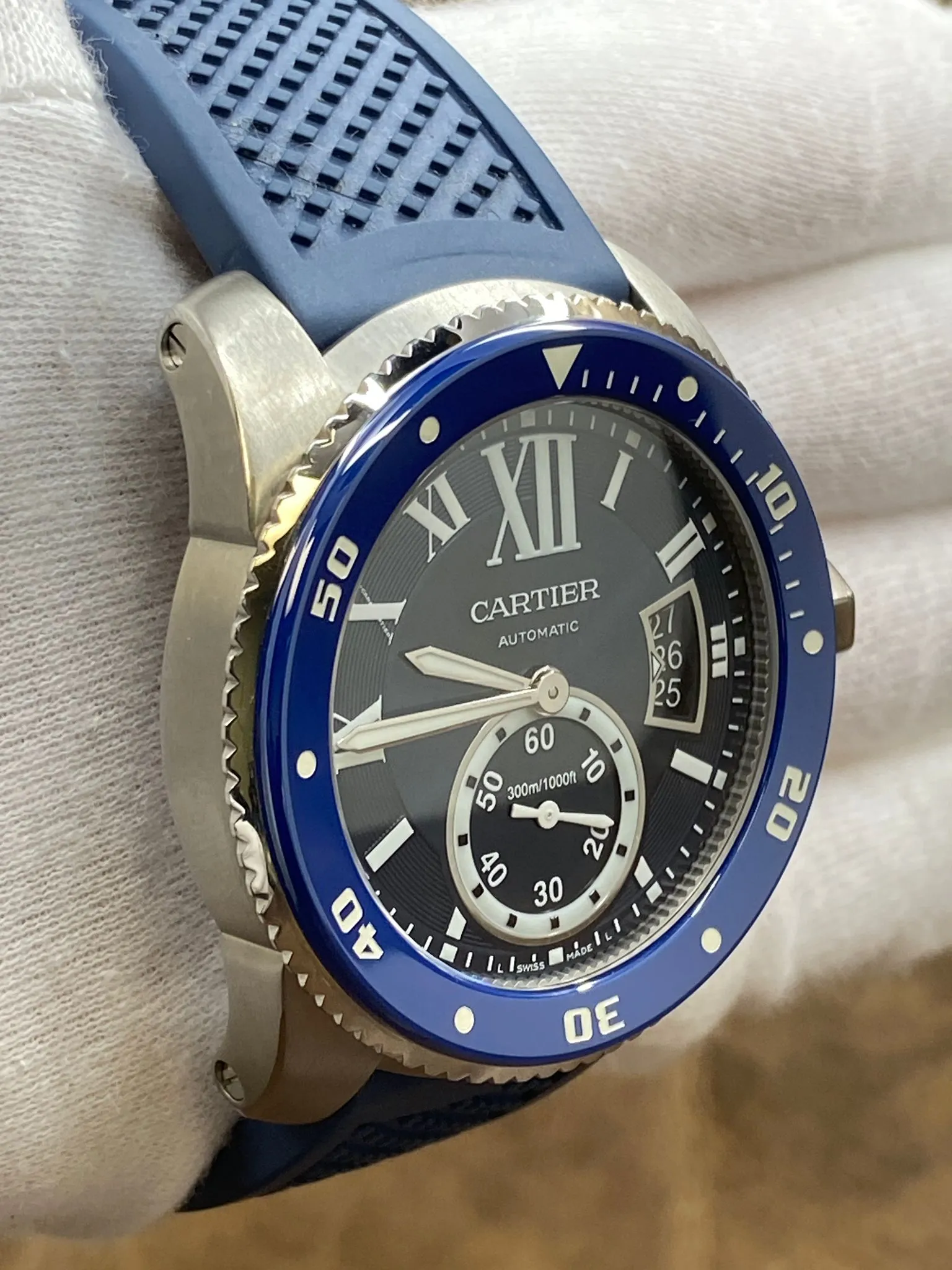 Cartier Calibre Diver 3729 WSCA0011 Blue Dial Automatic Men's Watch