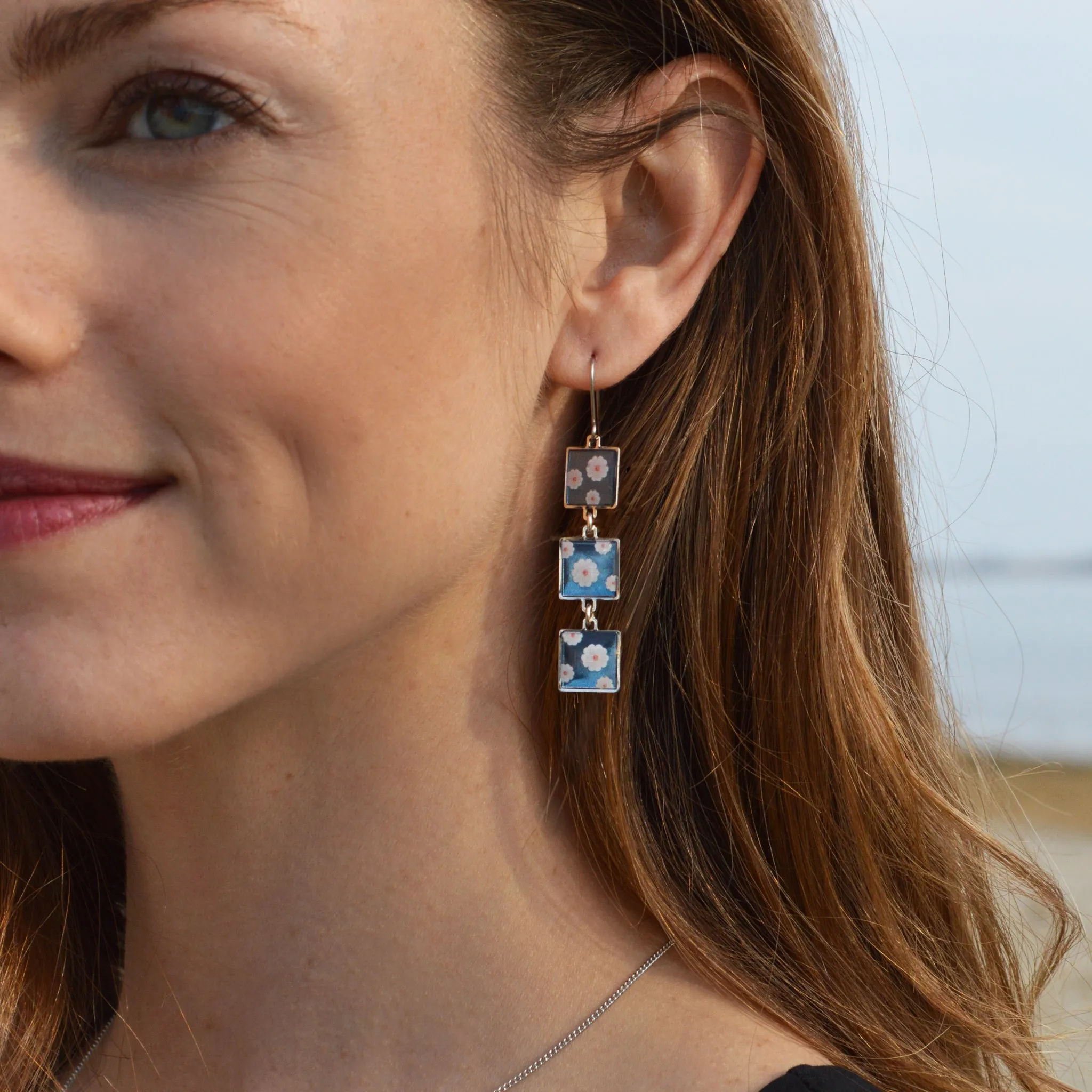 Cherry Blossom Crest Earrings