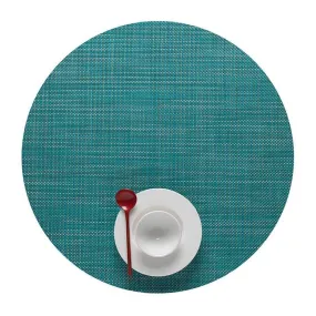 Chilewich Round Mini Basketweave Placemat - Turquoise