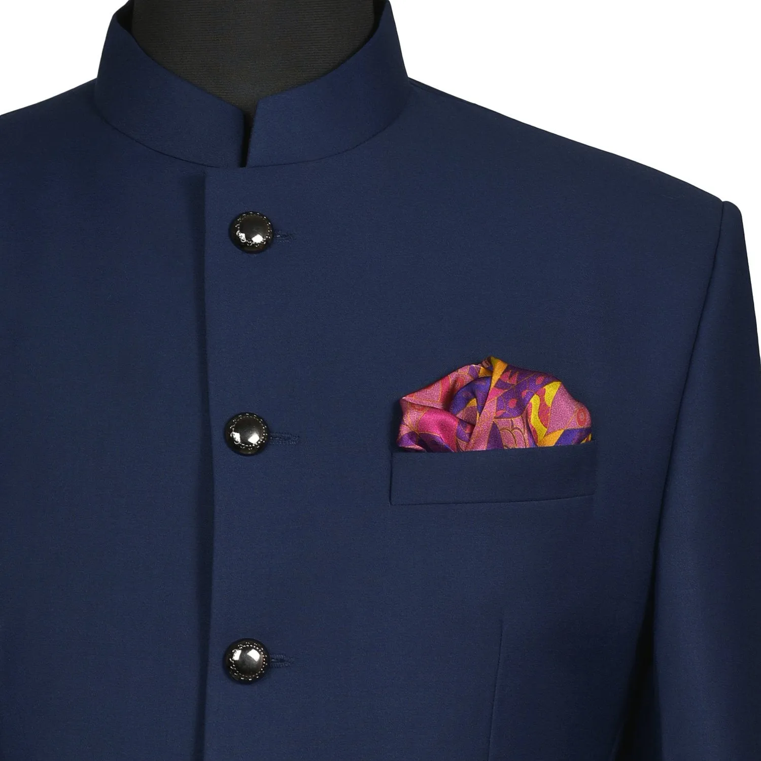 Chokore Magenta & Orange Pocket Square - Marine line