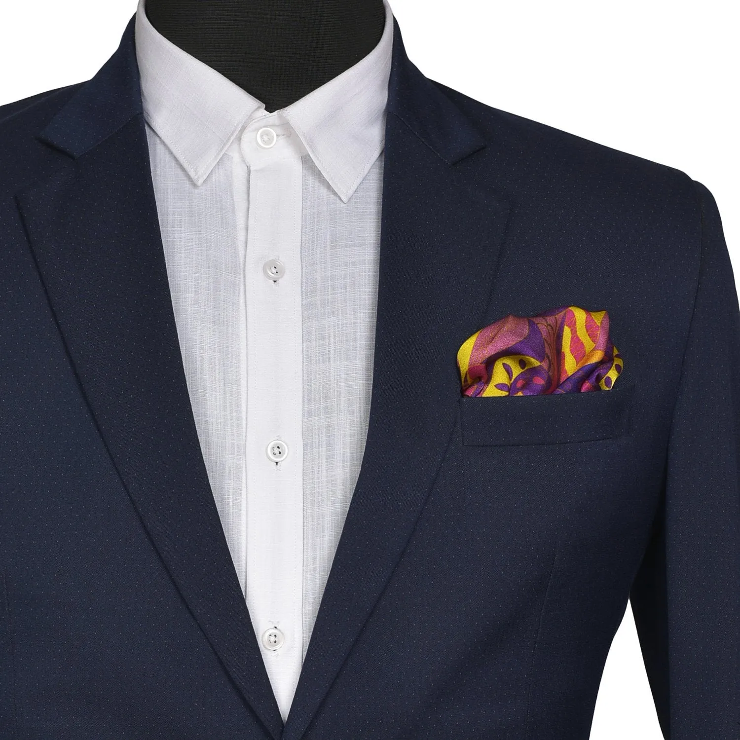 Chokore Magenta & Orange Pocket Square - Marine line