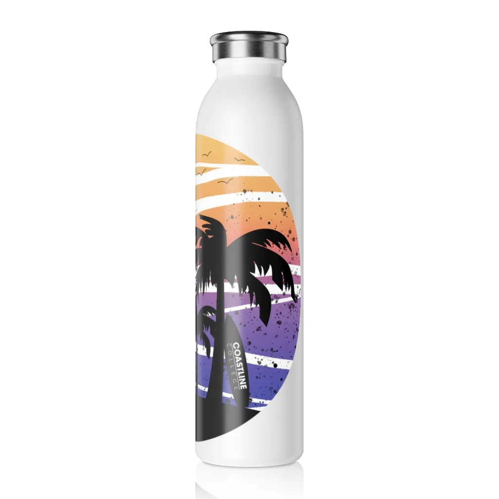 Coastline Summertime Sunset Slim Water Bottle