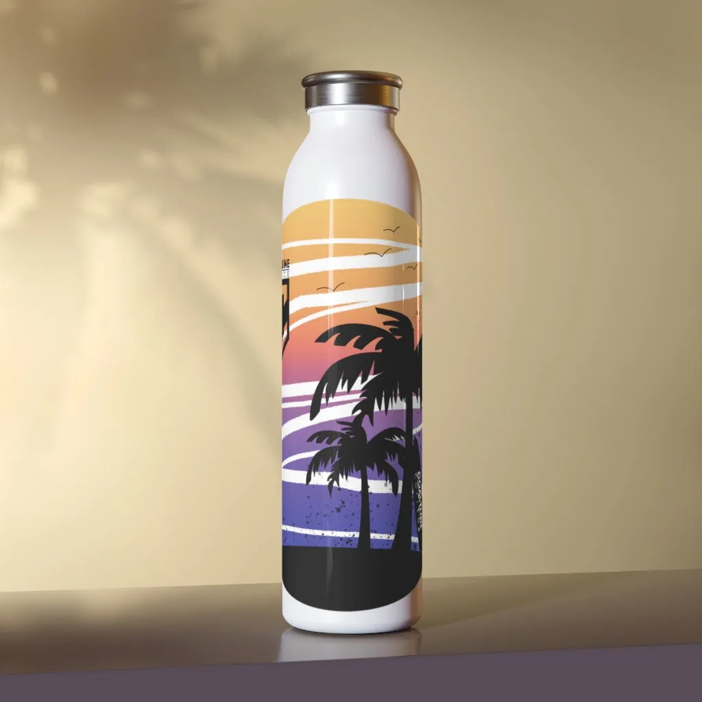 Coastline Summertime Sunset Slim Water Bottle