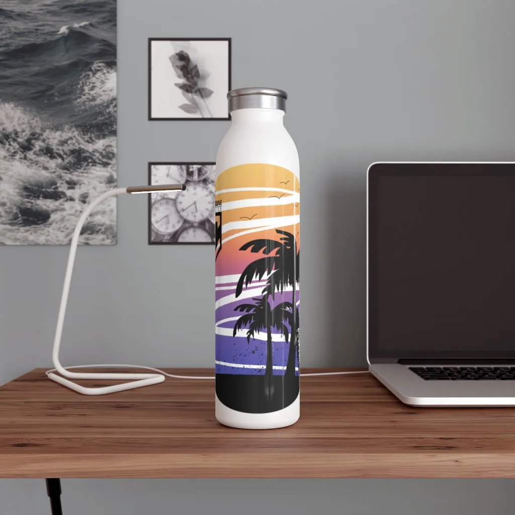 Coastline Summertime Sunset Slim Water Bottle