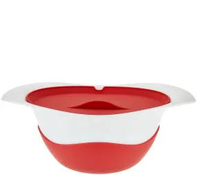 Colandish Colander & Serving Dish with Silicone Lid, All-White Color