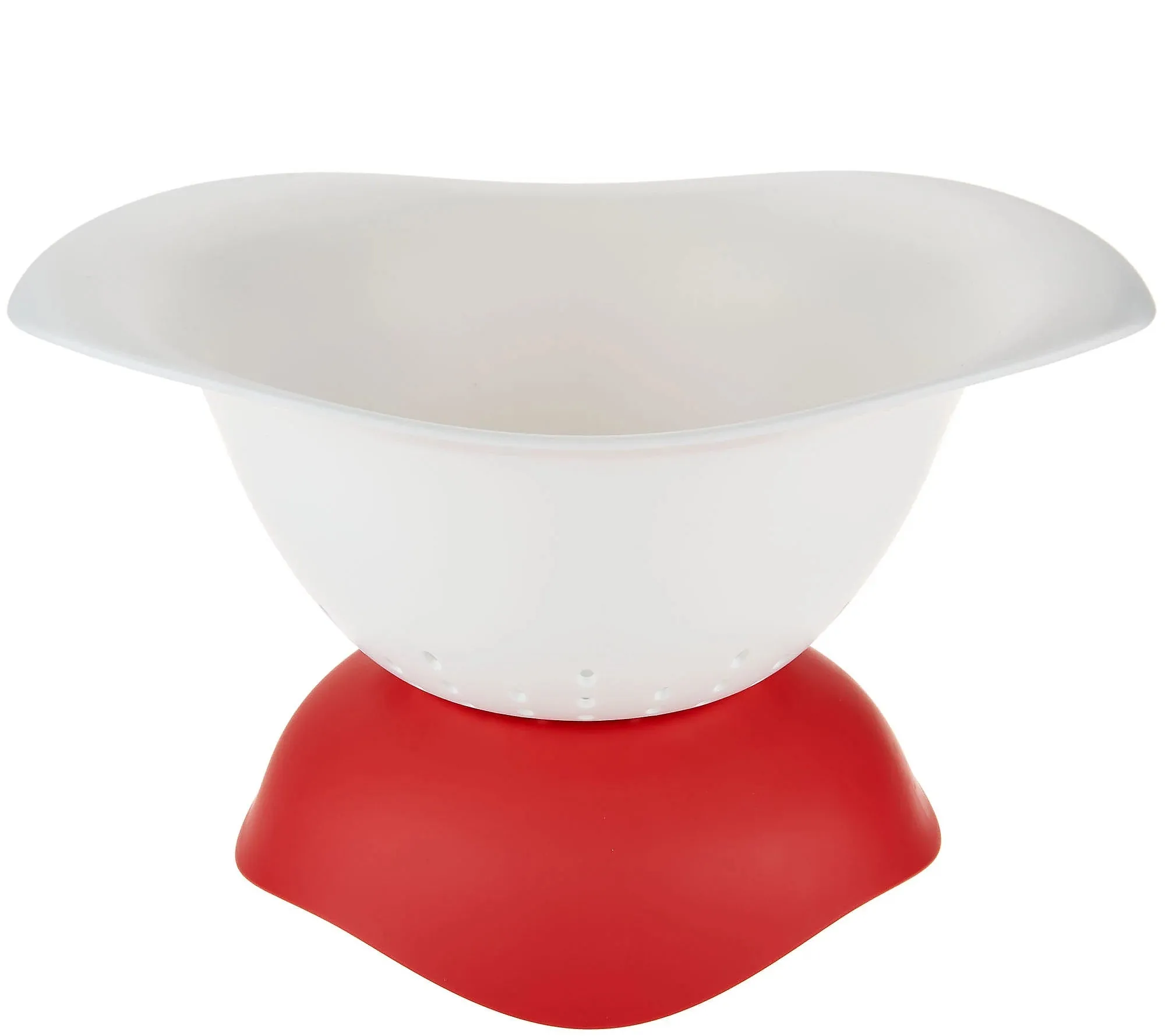 Colandish Colander & Serving Dish with Silicone Lid, All-White Color