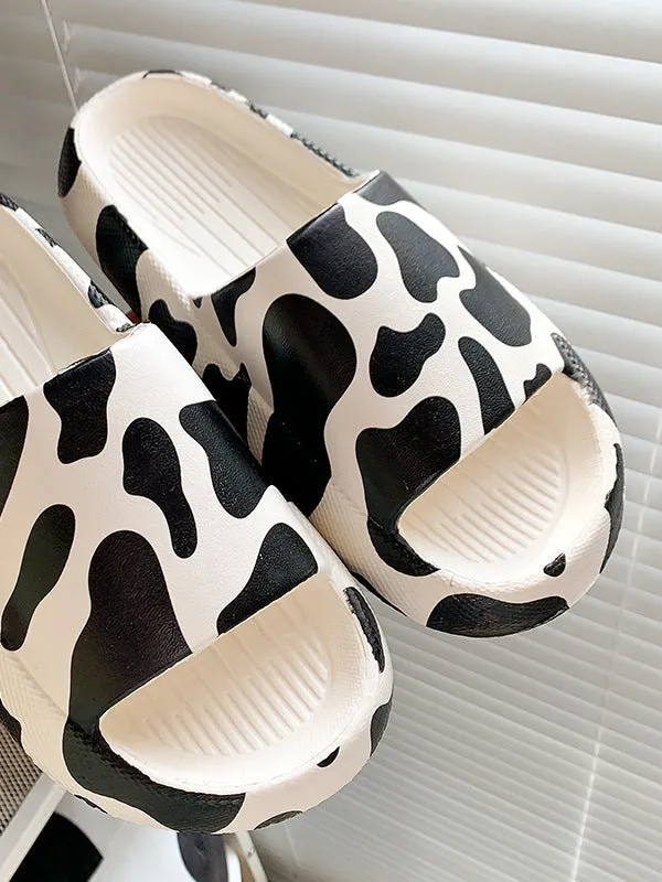 Cow Print Lounge Slippers