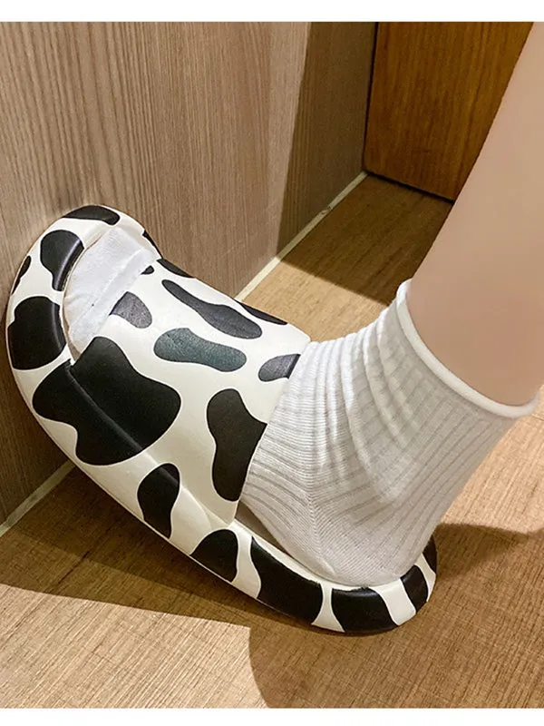 Cow Print Lounge Slippers