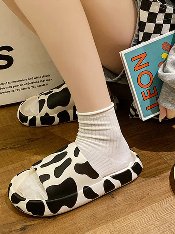 Cow Print Lounge Slippers