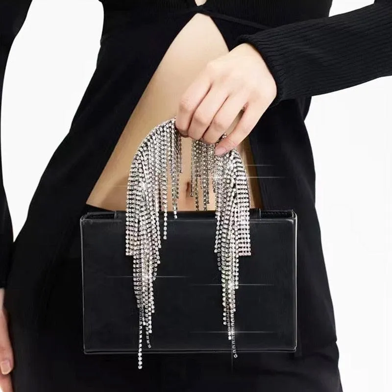 Crystal Tassel Evening Tote Bag