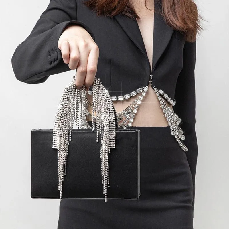 Crystal Tassel Evening Tote Bag